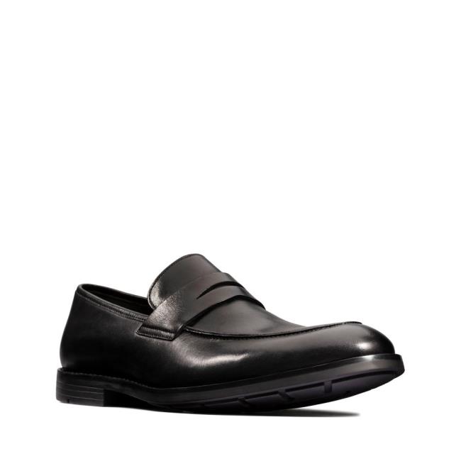 Men's Clarks Ronnie Step Loafers Black | CLK356FCS