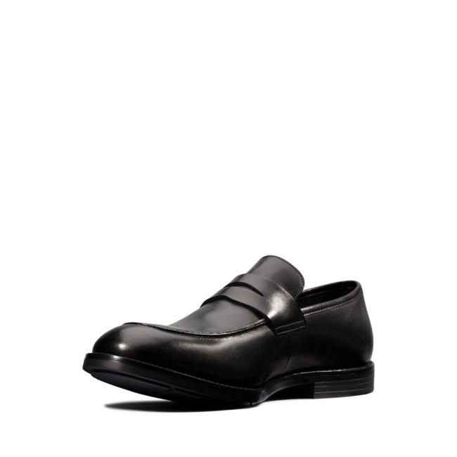 Men's Clarks Ronnie Step Loafers Black | CLK356FCS