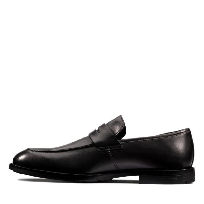 Men's Clarks Ronnie Step Loafers Black | CLK356FCS