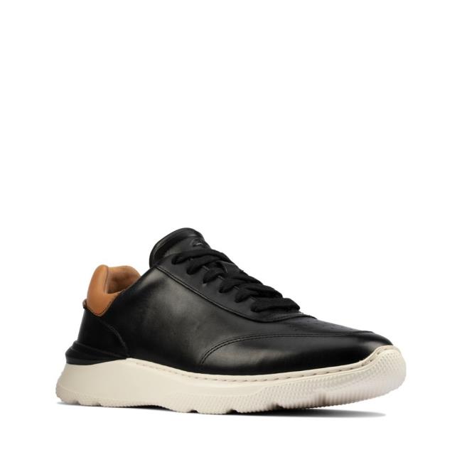 Men's Clarks Sprint Lite Lace Sneakers Black | CLK201FRD