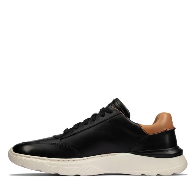 Men's Clarks Sprint Lite Lace Sneakers Black | CLK201FRD