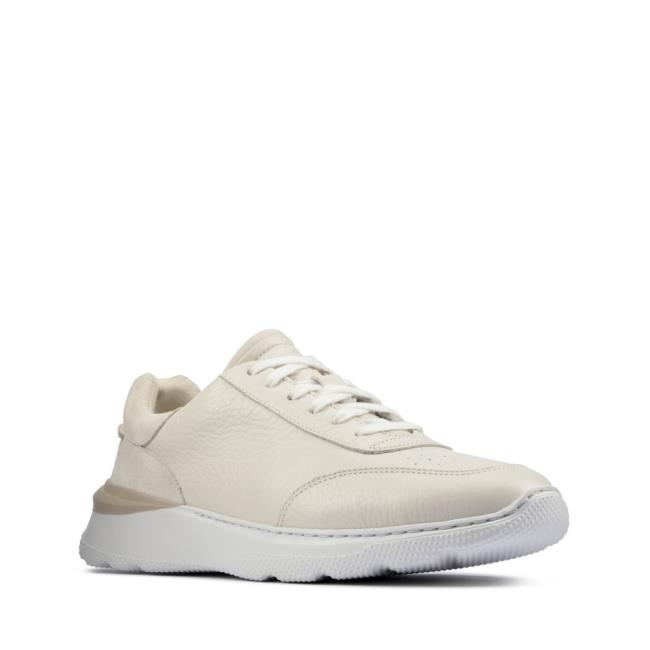 Men's Clarks Sprint Lite Lace Sneakers White | CLK802UAS