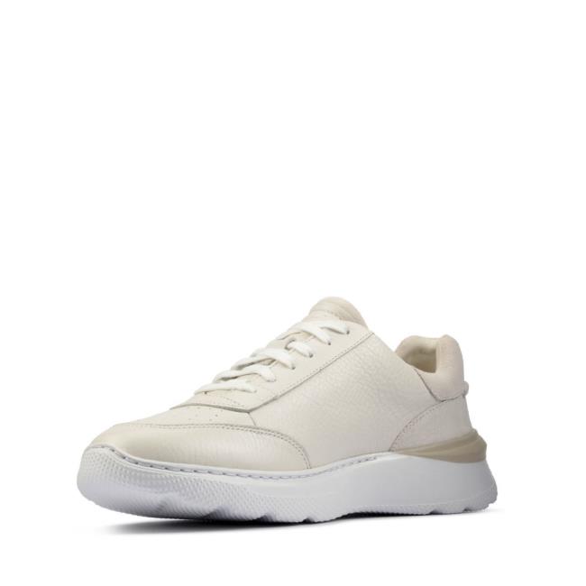 Men's Clarks Sprint Lite Lace Sneakers White | CLK802UAS