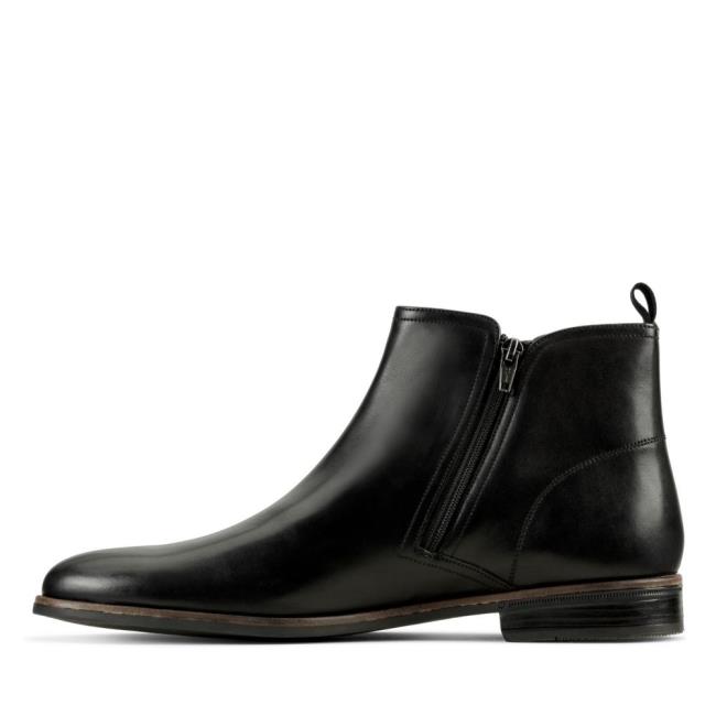 Men's Clarks Stanford Zip Originals Boots Black | CLK863HOL