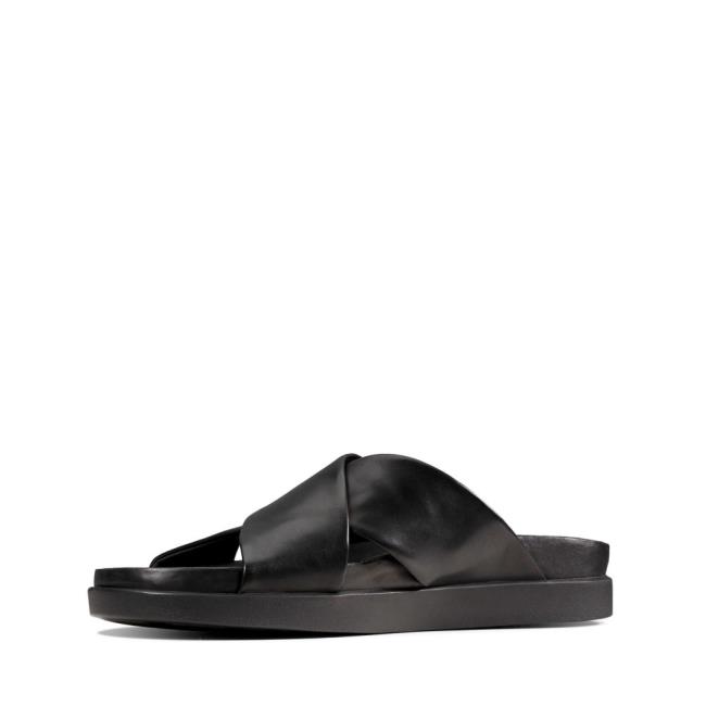 Men's Clarks Sunder Cross Sandals Black | CLK643MZA