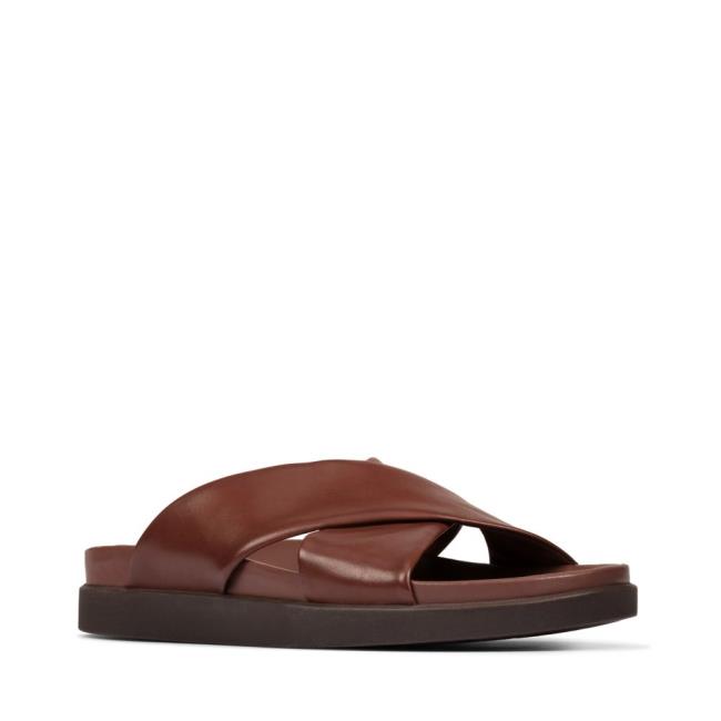 Men's Clarks Sunder Cross Sandals Brown | CLK378UQS