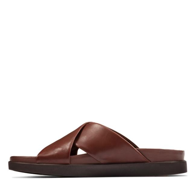 Men's Clarks Sunder Cross Sandals Brown | CLK378UQS