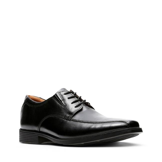 Men's Clarks Tilden Walk Black Shoes Black | CLK691ADO