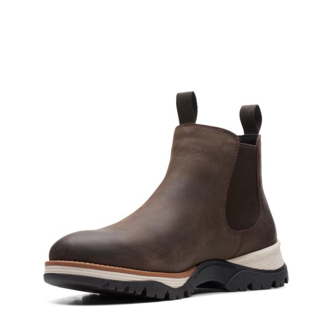 Men's Clarks Topton Chelsea Chelsea Boots Dark Brown | CLK853HLQ