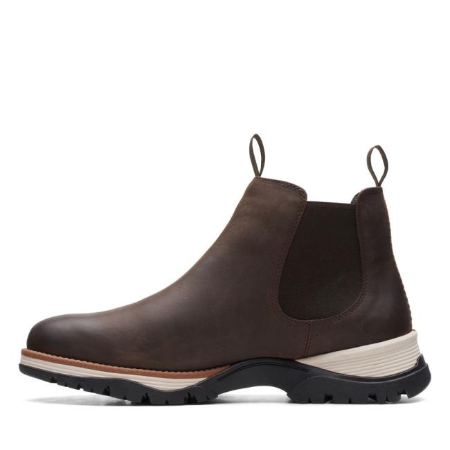 Men's Clarks Topton Chelsea Chelsea Boots Dark Brown | CLK853HLQ