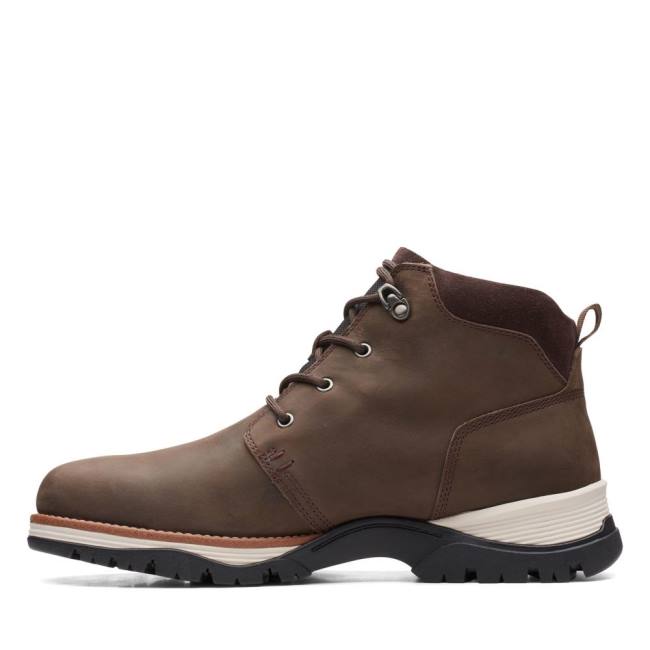 Men's Clarks Topton Mid GORE-TEX Ankle Boots Dark Brown | CLK046NGO