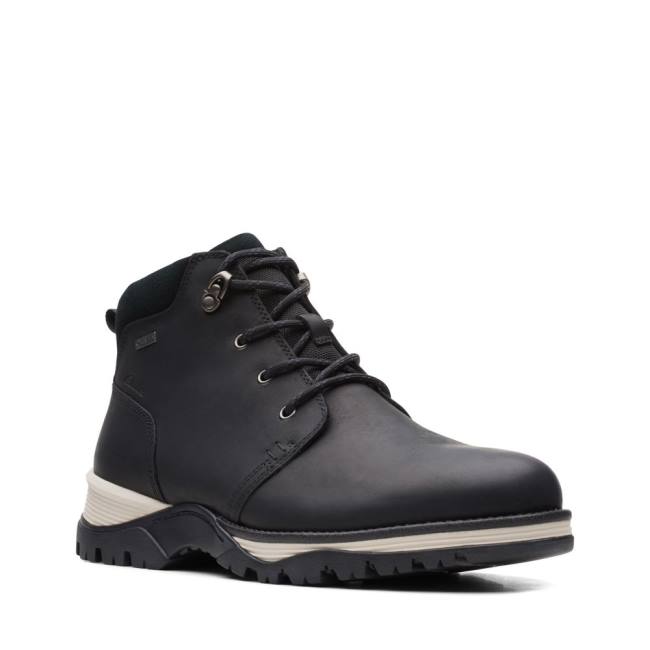 Men's Clarks Topton Mid GORE-TEX Ankle Boots Black | CLK162QAE