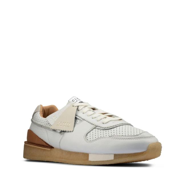 Men's Clarks Tor Run Sneakers White | CLK916REB