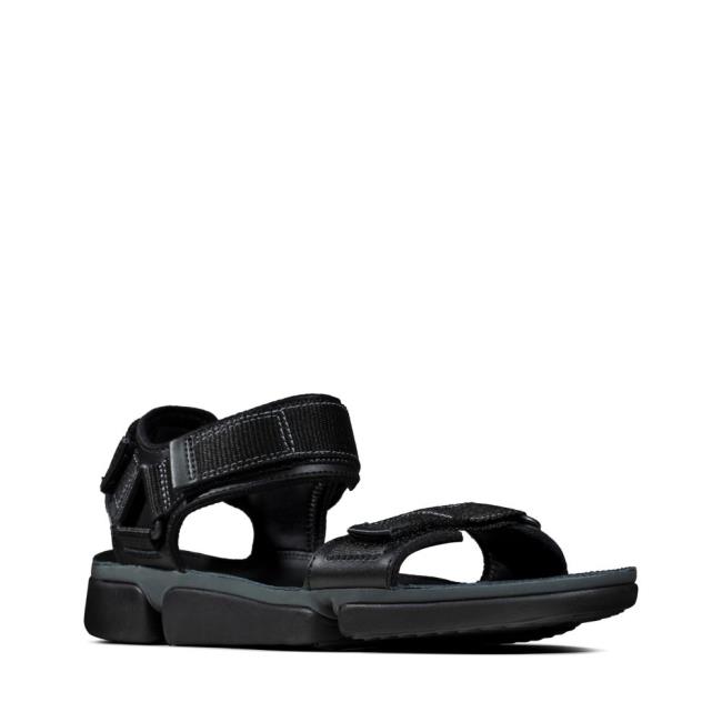 Men's Clarks Tri Cove Trail Sandals Black | CLK461BGL