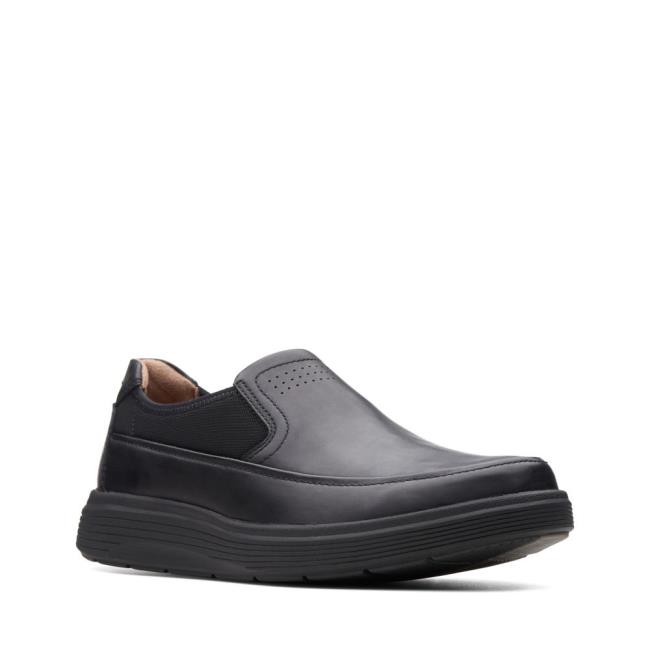 Men's Clarks Un Abode Go Black Shoes Black | CLK572XIH