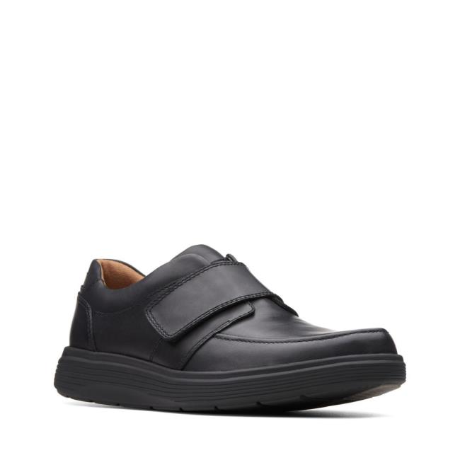 Men's Clarks Un Abode Strap Black Shoes Black | CLK769KRG