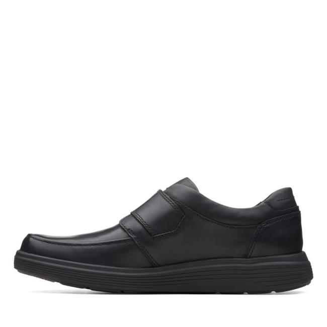 Men's Clarks Un Abode Strap Black Shoes Black | CLK769KRG