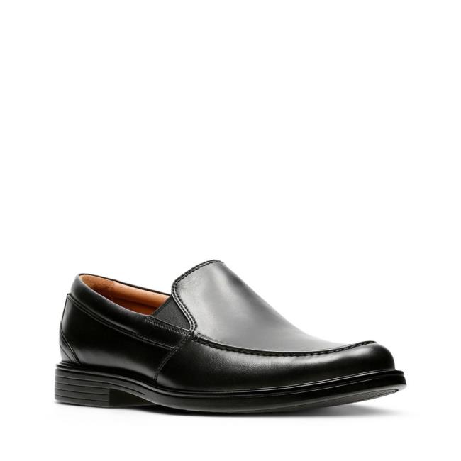 Men's Clarks Un Aldric Slip Loafers Black | CLK362GWK