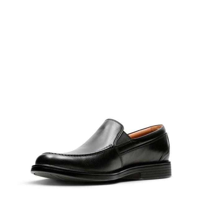 Men's Clarks Un Aldric Slip Loafers Black | CLK362GWK