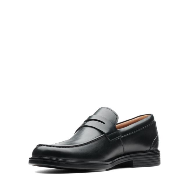 Men's Clarks Un Aldric Step Loafers Black | CLK409CST