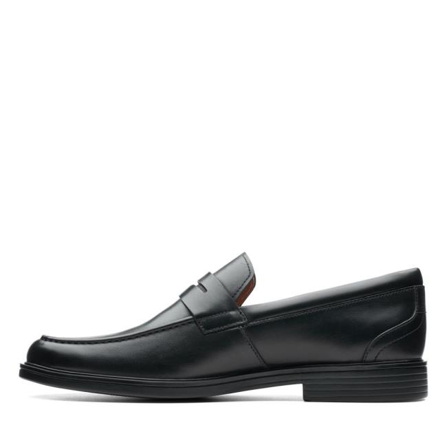 Men's Clarks Un Aldric Step Loafers Black | CLK409CST