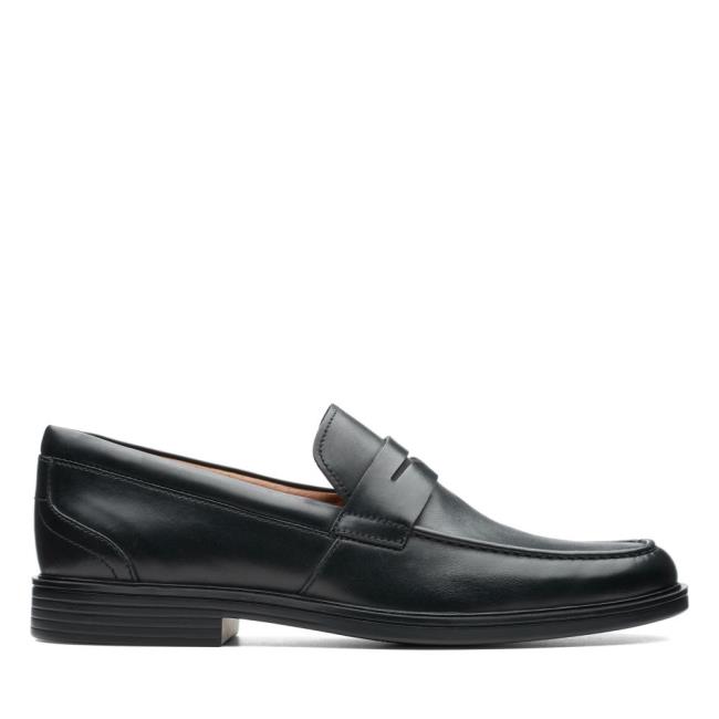 Men\'s Clarks Un Aldric Step Loafers Black | CLK409CST