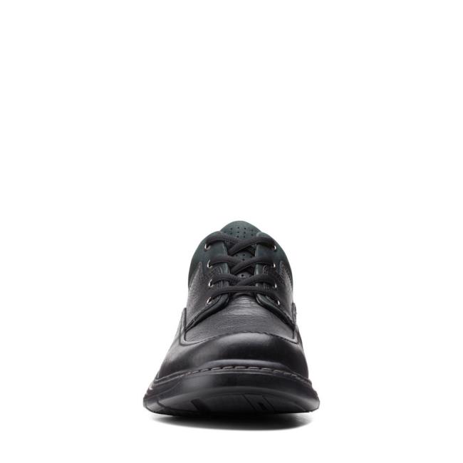 Men's Clarks Un Brawley Lace Black Shoes Black | CLK862SVK