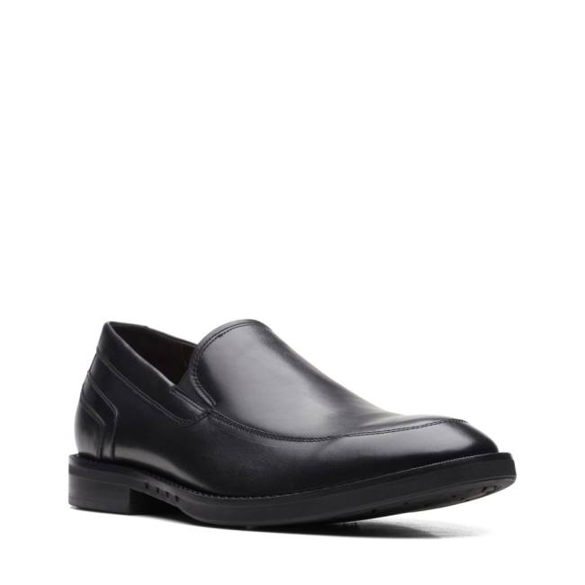 Men's Clarks Un Hugh Step Loafers Black | CLK492LGV