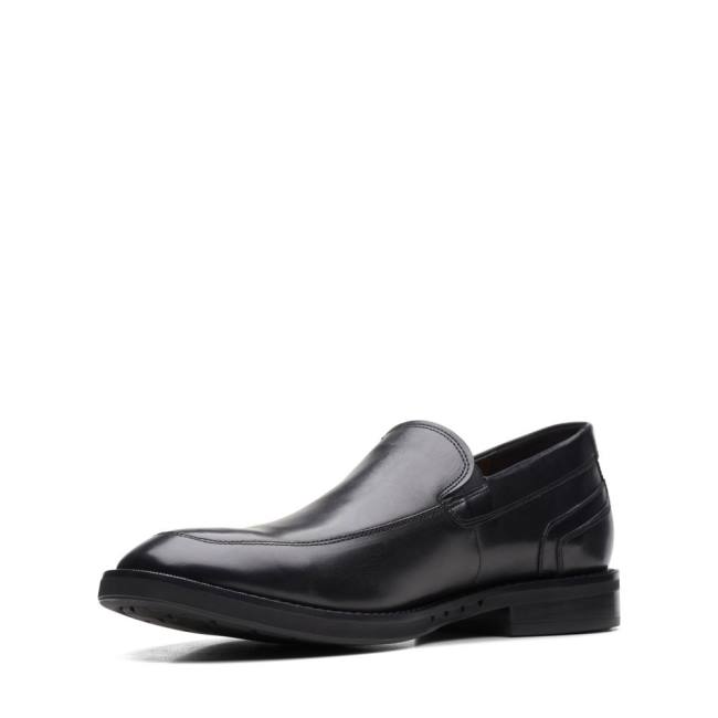 Men's Clarks Un Hugh Step Loafers Black | CLK492LGV