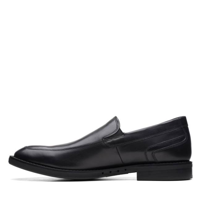 Men's Clarks Un Hugh Step Loafers Black | CLK492LGV