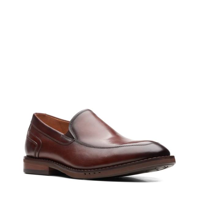 Men's Clarks Un Hugh Step Loafers Brown | CLK206FCG