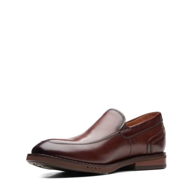 Men's Clarks Un Hugh Step Loafers Brown | CLK206FCG