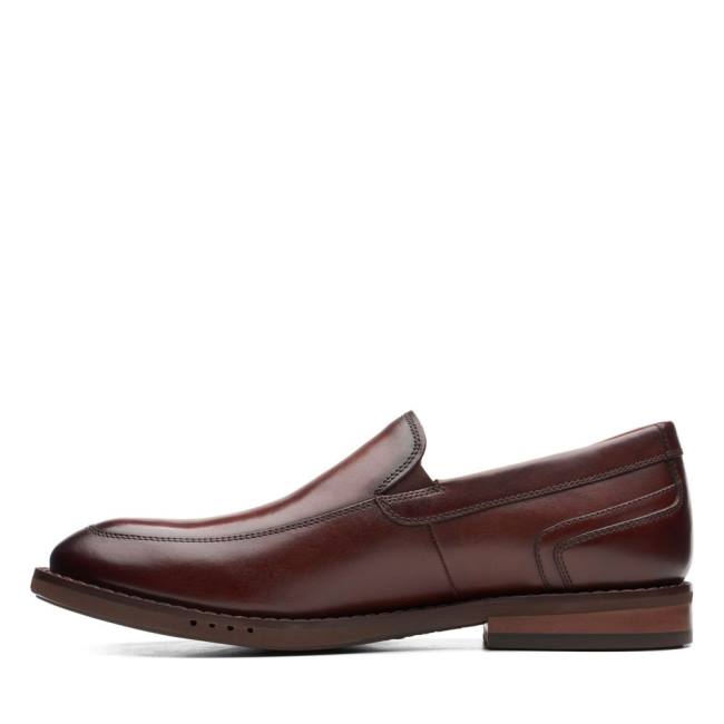 Men's Clarks Un Hugh Step Loafers Brown | CLK206FCG