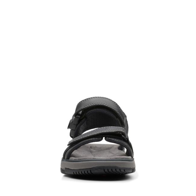 Men's Clarks Un Trek Part Sandals Black | CLK279ALM