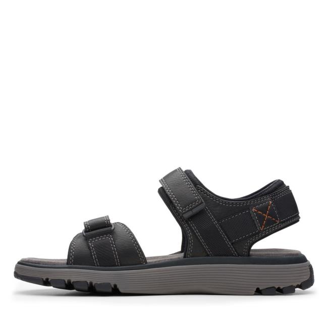 Men's Clarks Un Trek Part Sandals Black | CLK279ALM