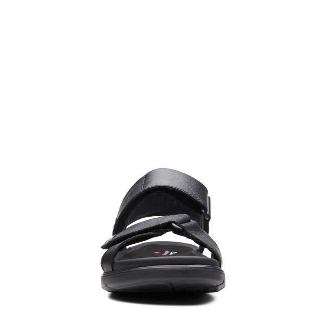 Men's Clarks Un Wilmore Band Sandals Black | CLK962WGJ