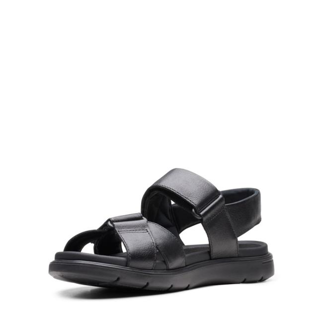 Men's Clarks Un Wilmore Band Sandals Black | CLK962WGJ