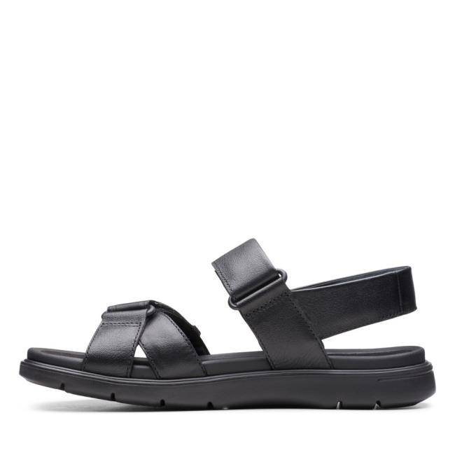 Men's Clarks Un Wilmore Band Sandals Black | CLK962WGJ