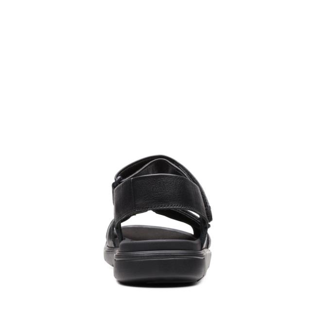 Men's Clarks Un Wilmore Band Sandals Black | CLK962WGJ