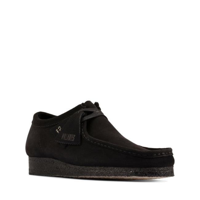 Men's Clarks Wallabee Black Shoes Black | CLK459YDI