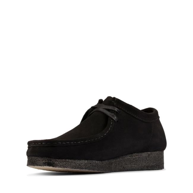 Men's Clarks Wallabee Black Shoes Black | CLK459YDI