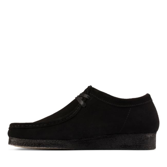 Men's Clarks Wallabee Black Shoes Black | CLK459YDI