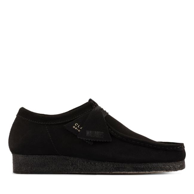 Men\'s Clarks Wallabee Black Shoes Black | CLK459YDI