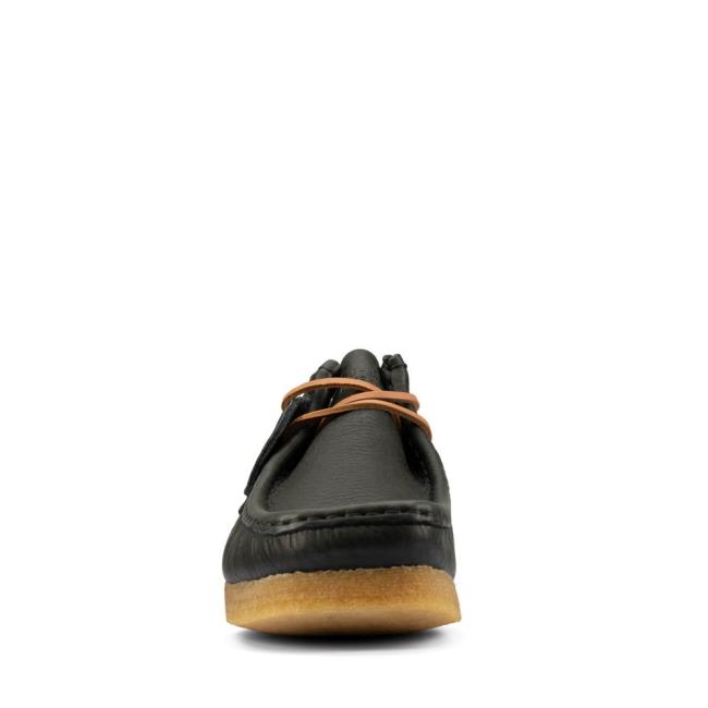 Men's Clarks Wallabee Black Shoes Black Beige | CLK756LFZ