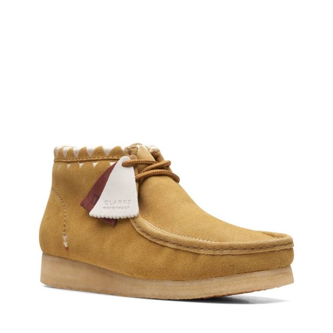 Men's Clarks Wallabee Casual Boots Khaki | CLK904SXZ