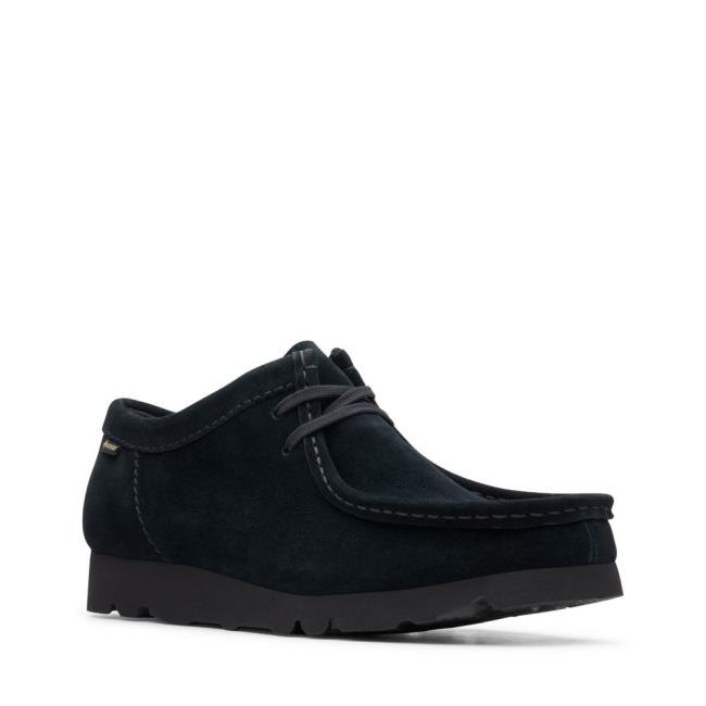 Men's Clarks Wallabee GORE-TEX Black Shoes Black | CLK128GRQ