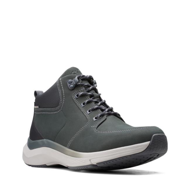 Men's Clarks Wave2.0 Hi Casual Boots Dark Grey | CLK089PDL