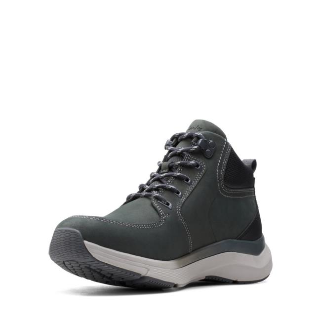 Men's Clarks Wave2.0 Hi Casual Boots Dark Grey | CLK089PDL