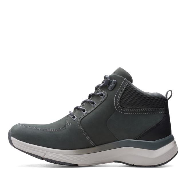 Men's Clarks Wave2.0 Hi Casual Boots Dark Grey | CLK089PDL