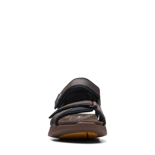 Men's Clarks Wave2.0 Jaunt Sandals Dark Brown | CLK764ECA